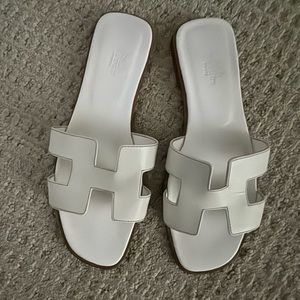 Hermes Oran slides white Size 37